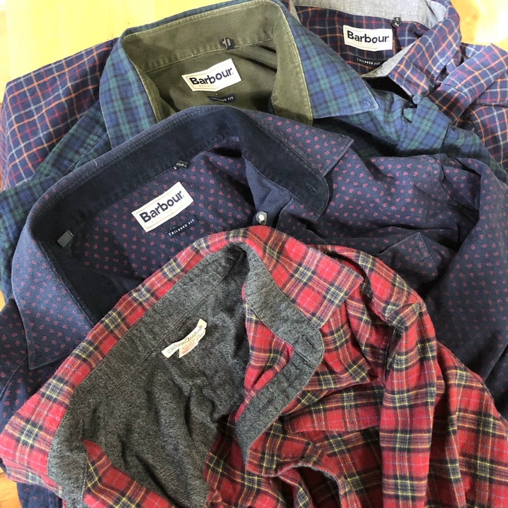 4 mens xl shirts Barbour and cobalt 2 carbon